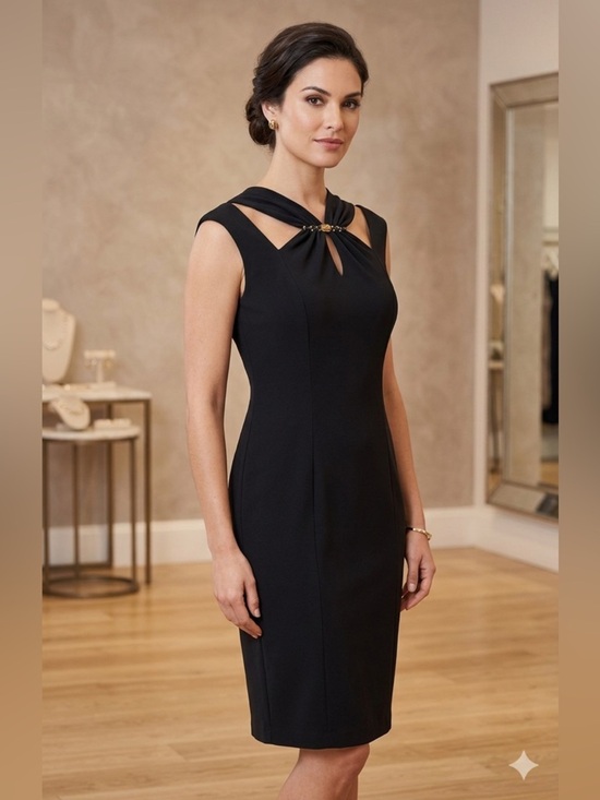 Anne Klein Dresses & Skirts - Anne Klein Black Midi Dress with Gold Accents
